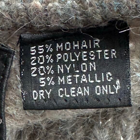 Rafique Vintage Open Cardigan Mohair Blend Ribbed Knit Metallic Size Medium - Picture 6 of 7